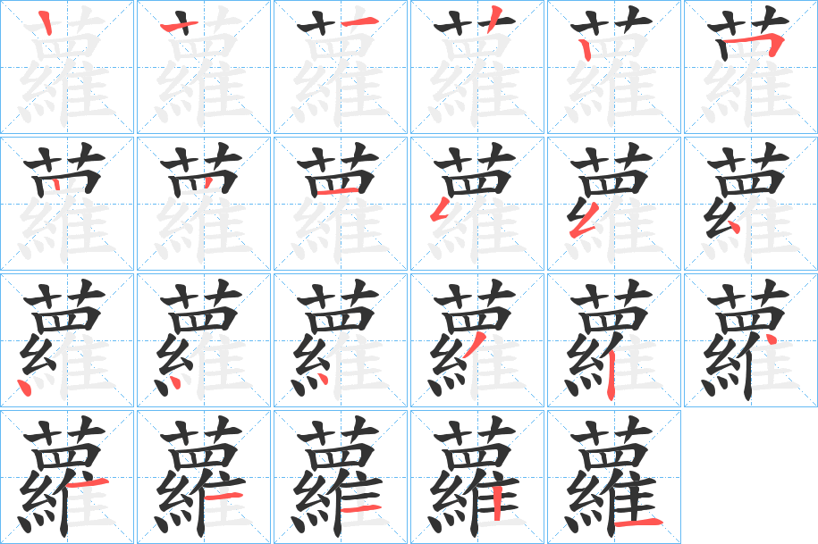 蘿的笔顺