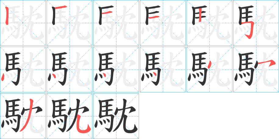 馾的笔顺