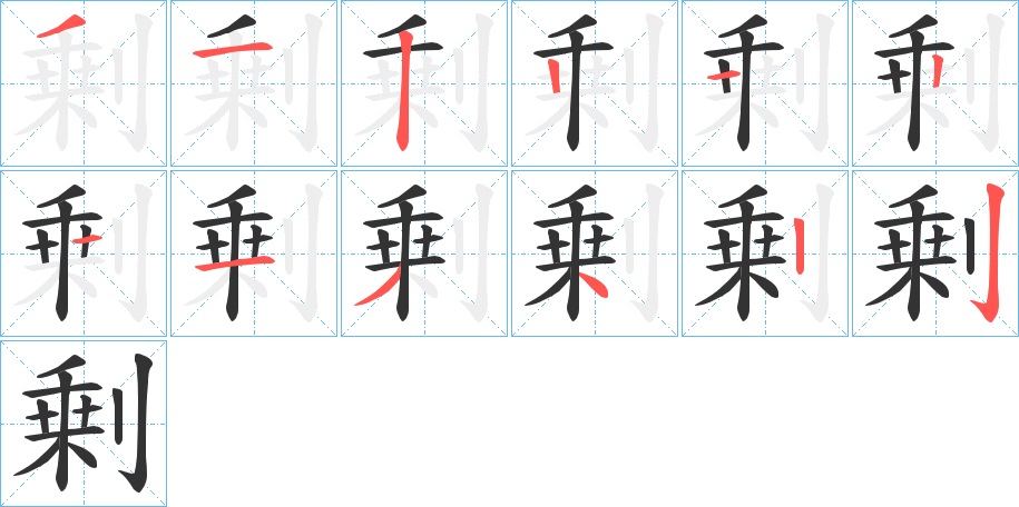 剰的笔顺