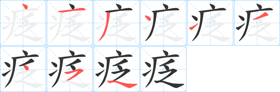 疺的笔顺