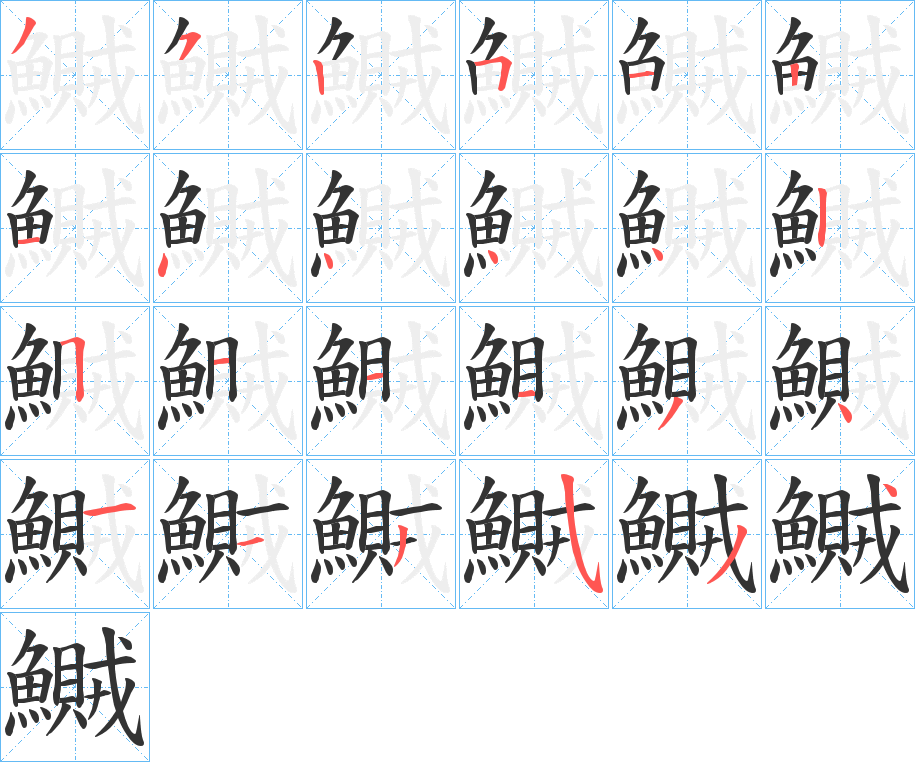 鱡的笔顺