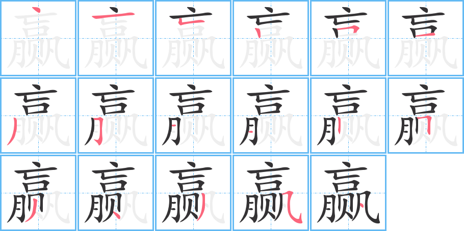 赢的笔顺