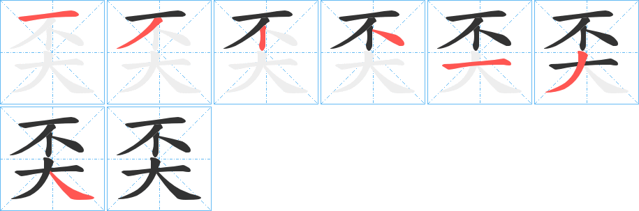 奀的笔顺