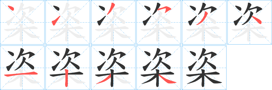 栥的笔顺