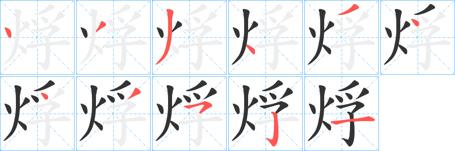 烰的笔顺