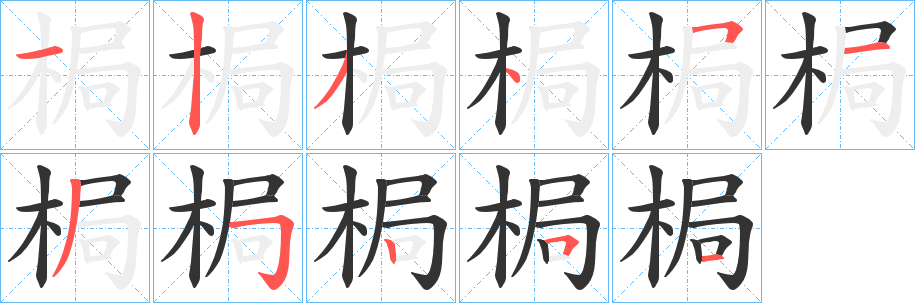 梮的笔顺