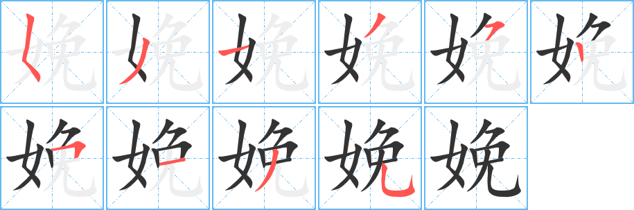 娩的笔顺