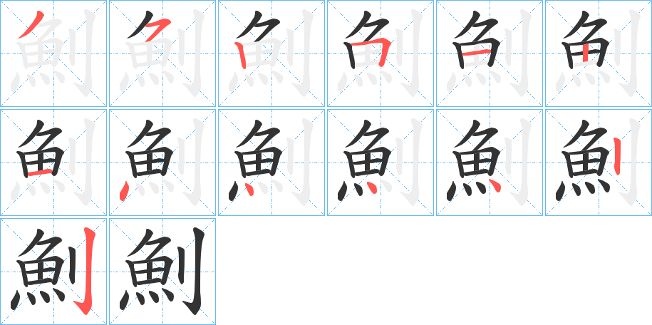 魝的笔顺