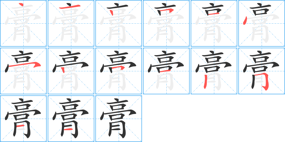 膏的笔顺