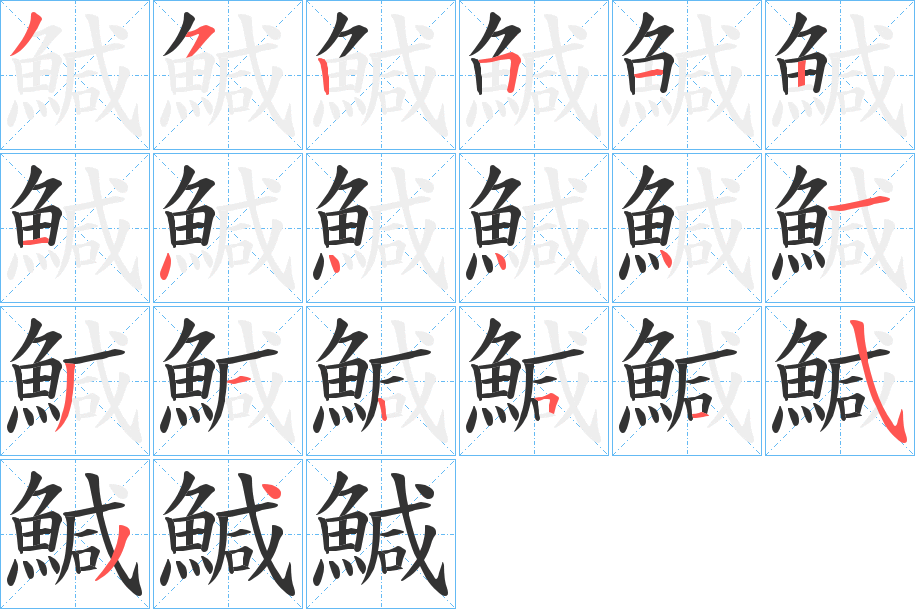 鰔的笔顺