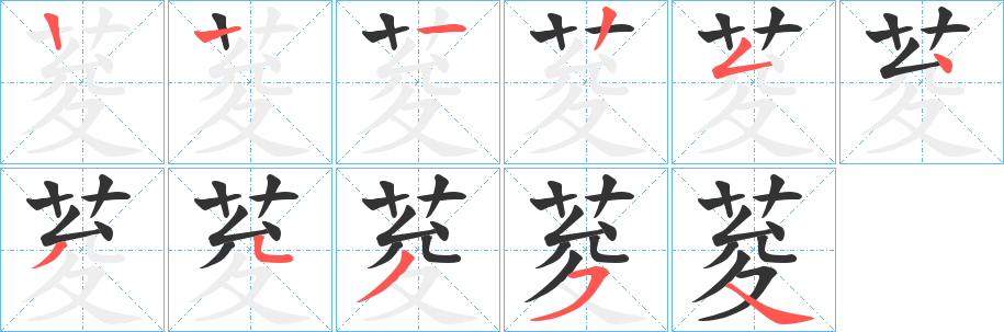 荾的笔顺