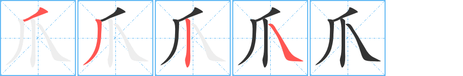爪的笔顺