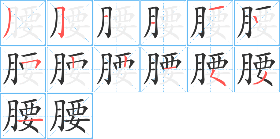 腰的笔顺