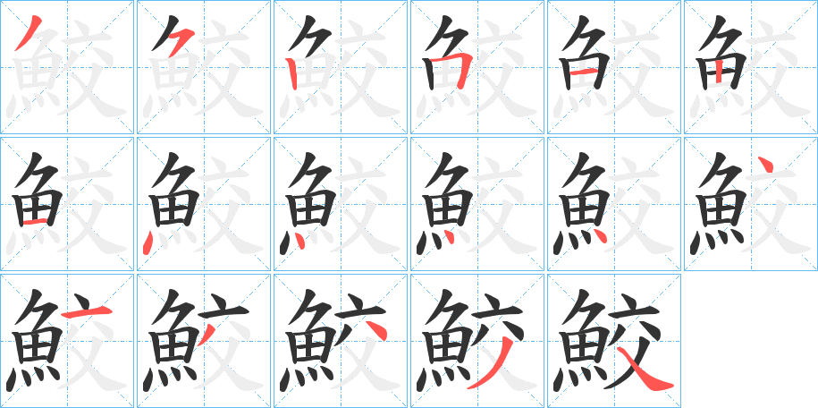 鮫的笔顺
