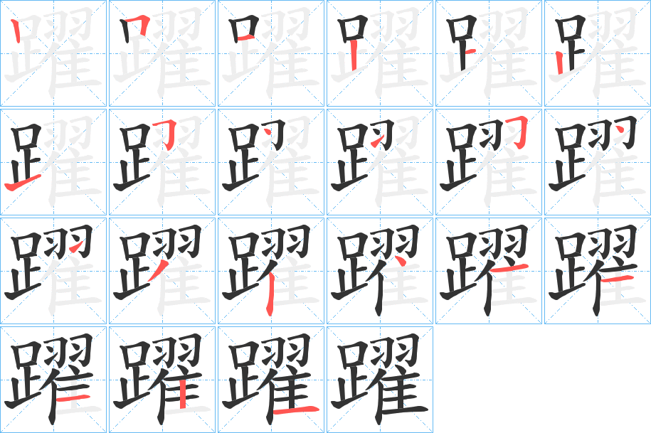 躍的笔顺