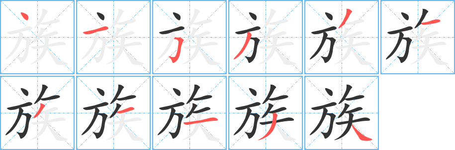 族的笔顺