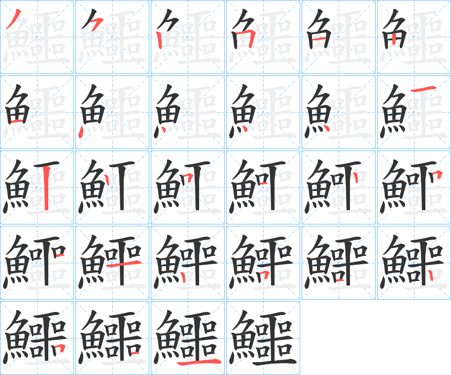 鱷的笔顺