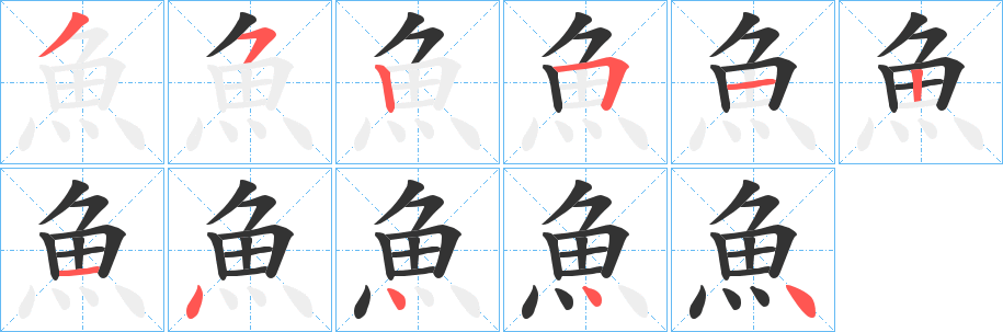 魚的笔顺
