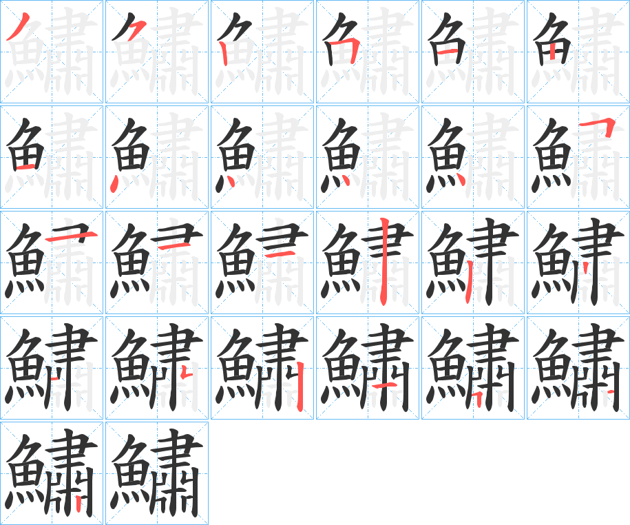 鱐的笔顺