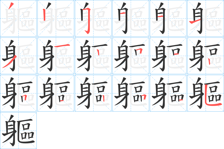 軀的笔顺