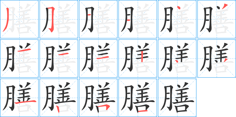膳的笔顺