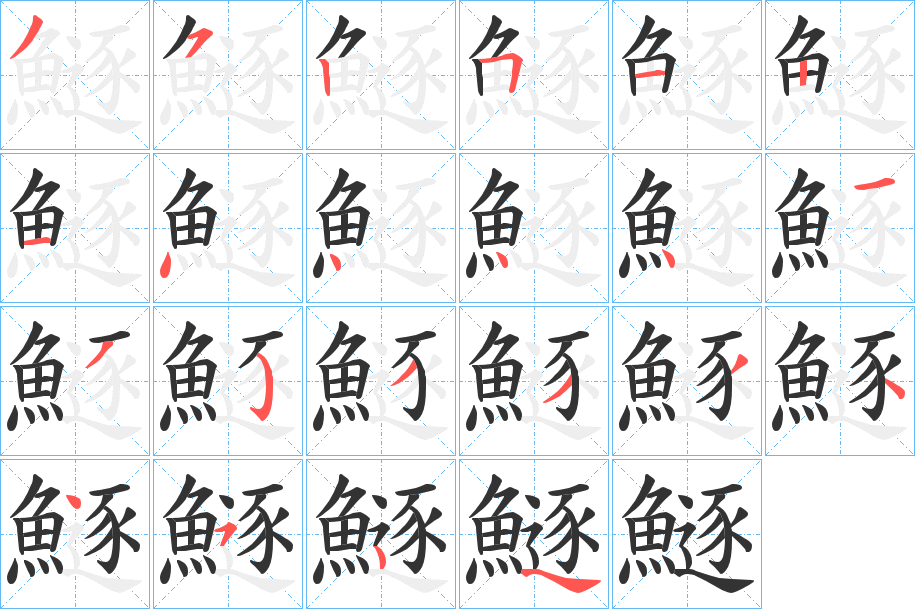 鱁的笔顺