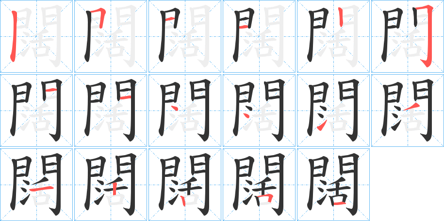闊的笔顺