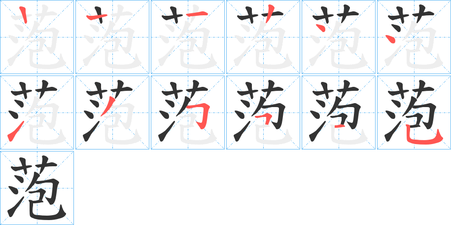 萢的笔顺