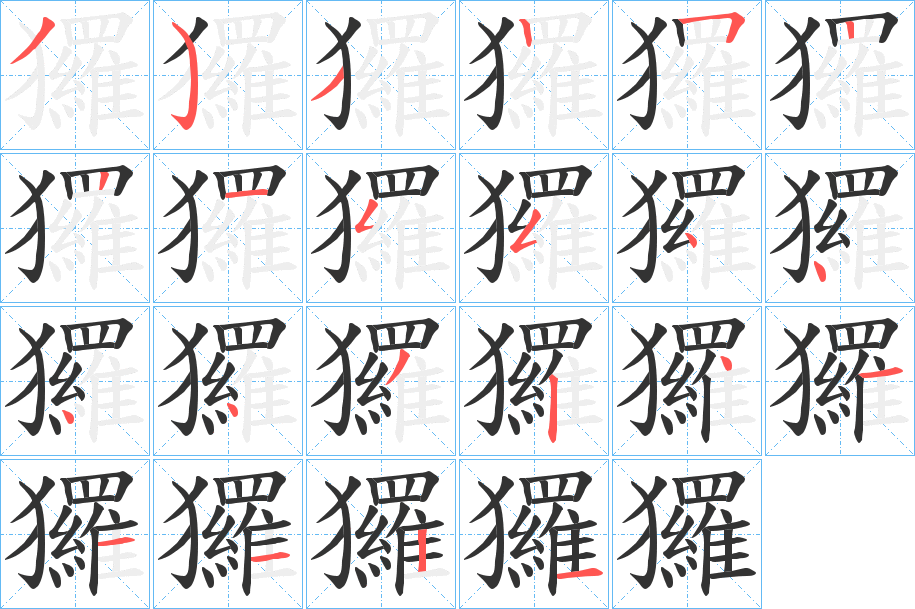 玀的笔顺