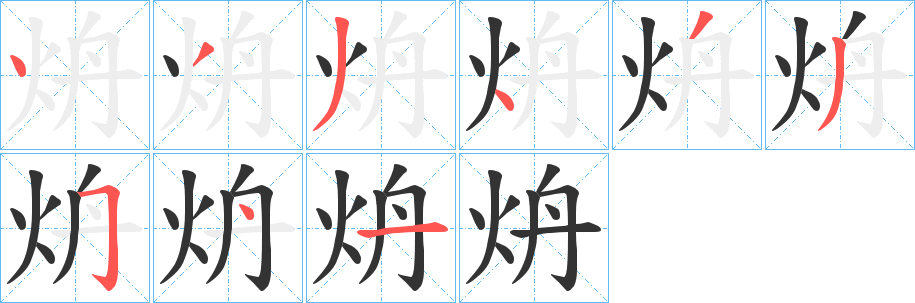 炿的笔顺