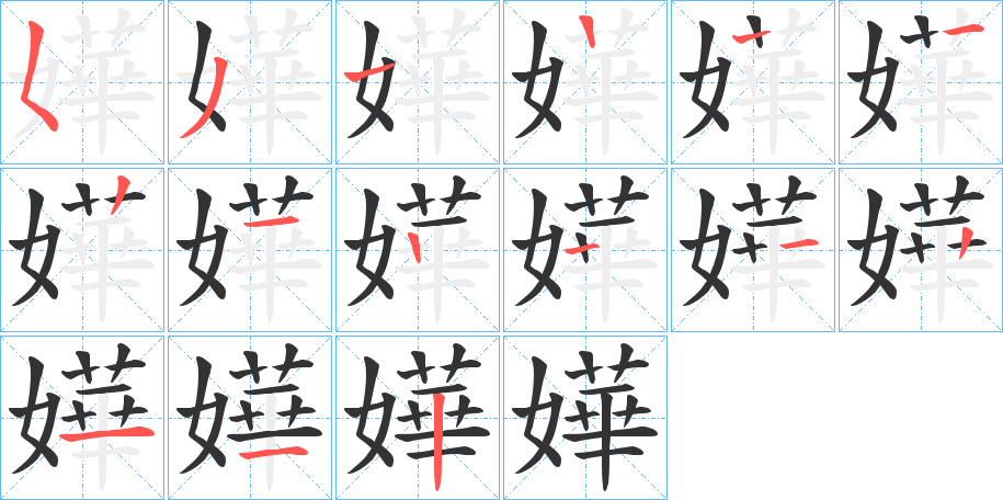 嬅的笔顺