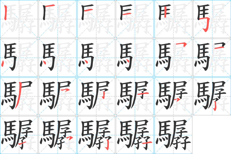 驏的笔顺