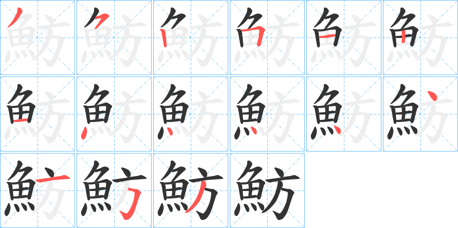 魴的笔顺