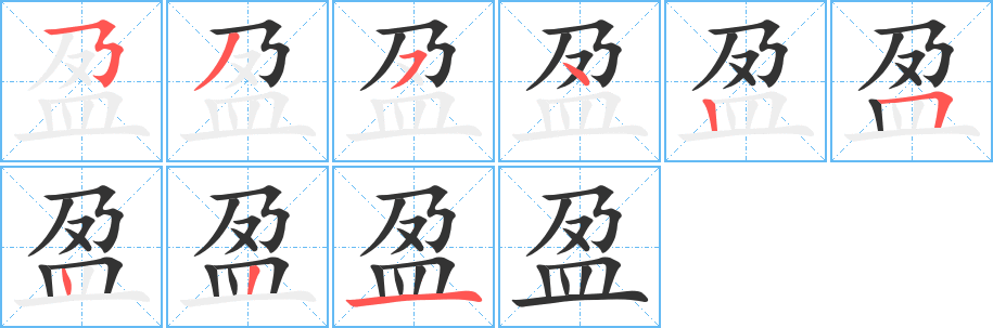 盈的笔顺