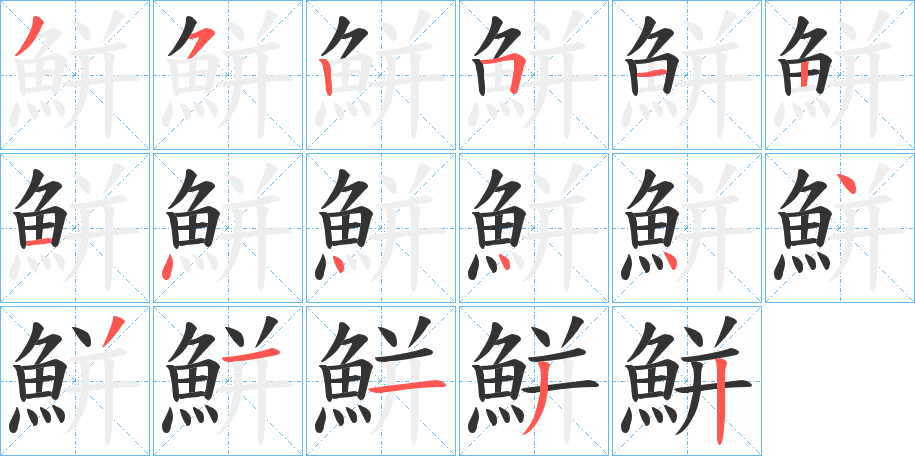 鮩的笔顺