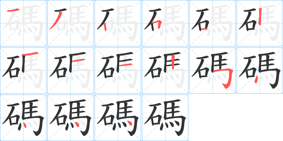 碼的笔顺